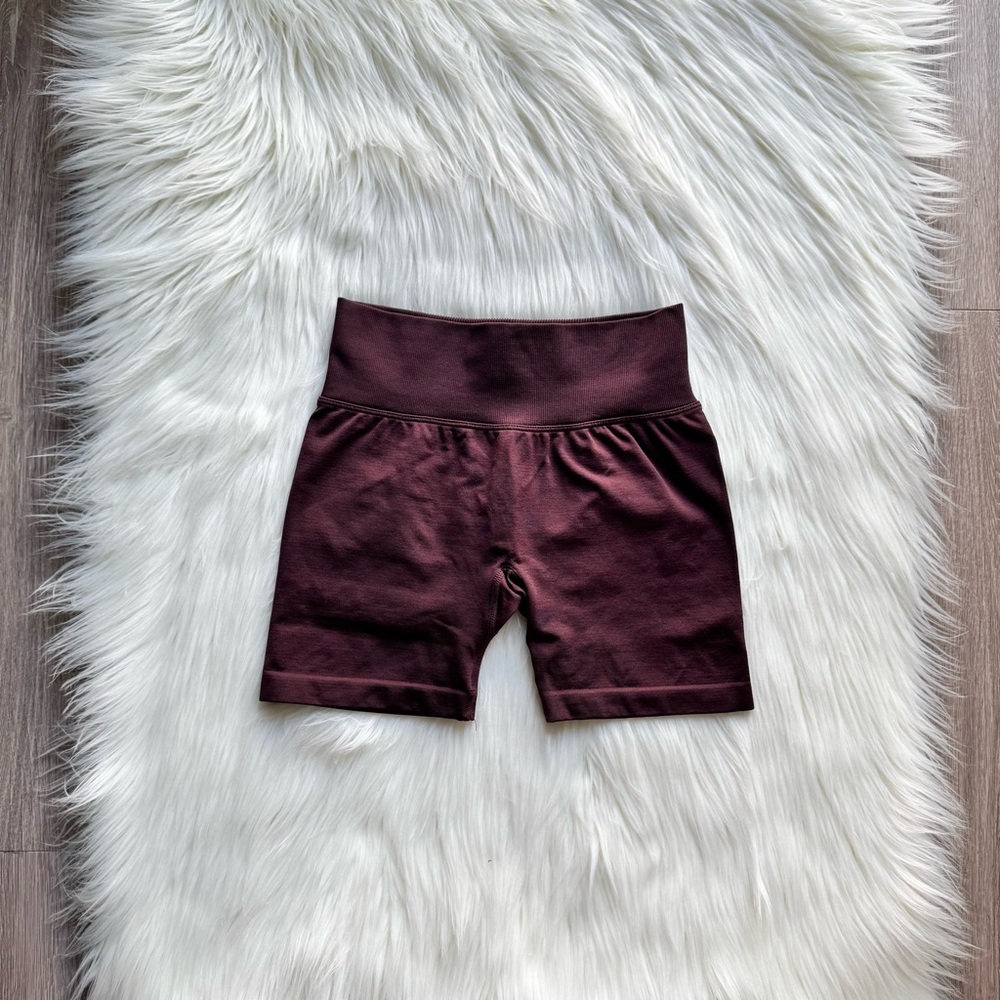 YoungLA burgundy legacy high-waisted shorts
